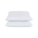 Set 2 Perne 70x70 Somnart Belina, microfibra, lavabile la masina, vidat, alb