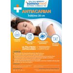 Saltea cu memorie Somnomed Antiacaria 90x200, înălțime 20 cm, pentru alergici, husă cu tratament antiacarian, rulată, fermitate medie