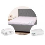 Pachet 1 Saltea hipoalergica SomnART 90x200x16 cm + Protectie matlasata pentru saltea + 1 perna 50x70