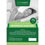 Saltea cu spumă poliuretanică Somnexpert 160x200, înălțime 17 cm, ortopedică, husă bumbac Aloe Vera detașabilă și lavabilă, rulată, fermitate medie