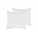 Set 2 Perne 70x70 Somnart Belina, microfibra, lavabile la masina, vidat, alb