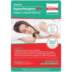 Topper cu memorie, husa bumbac, detasabila, spalare la 90°C, HypoallergenicMed Somnart, 160x200 cm
