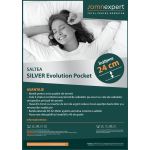 Saltea cu memorie și arcuri individuale Somnexpert Silver Evolution Pocket Spring 180x200, înălțime 24 cm, husă detașabilă, fermitate medie