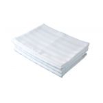 Set lenjerie de pat alba pentru 2 persoane XXL, Bumbac Damasc 100%, 4 piese, Cearceaf pat 220x260, Cearceaf pilota 220x200, Fete de perne 50x70 x 2