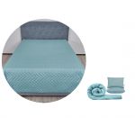 Pachet 1 Set SomnART gama Coral, Pilota 200x220 cm si 2 perne 50x70 cm + Cuvertura Microfibra, 210x240, Surf Spray