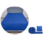 Pachet 1 Set SomnART gama Coral, Pilota 200x220 cm si 2 perne 50x70 cm + Cuvertura Microfibra, 210x240, Ultramarin