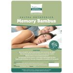 Saltea cu memorie 3D Somnart Memory Bambus 140x200, înălțime 16 cm, husă cu bambus lavabilă și detașabilă cu fermoar, mânere, fermitate medie