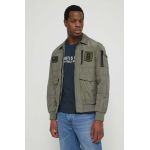 Aeronautica Militare geaca barbati, culoarea verde, de tranzitie