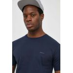 Gant tricou din bumbac barbati, culoarea albastru marin, neted