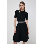 Karl Lagerfeld rochie culoarea negru, mini, evazati