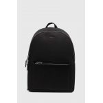Lacoste ghiozdan de piele culoarea negru, mare, neted