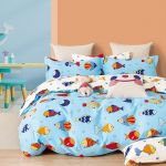 Lenjerie de pat Percale 1P, 3 piese, cearceaf pat clasic 160cm x 240cm, cearceaf pilota 150cm x 220cm, 1 fata perna 50 x 70, PRC-116