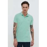 Superdry polo de bumbac culoarea turcoaz, neted