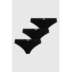 Tommy Jeans tanga 3-pack culoarea negru UW0UW05013