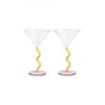 &k amsterdam set de pahare de vin Coupe Curve Caramel 2-pack