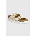 Birkenstock papuci din nubuc BIRKENSTOCK X PAPILLIO Arizona Platform Flex culoarea bej, 1026924