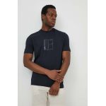 BOSS Green tricou bărbați, culoarea bleumarin, cu imprimeu 50513172