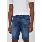 BOSS Orange pantaloni scurți jeans bărbați, culoarea bleumarin 50513494