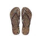 Havaianas slapi SLIM ANIMALS femei, culoarea maro, cu toc plat, 4103352.6841