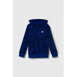 adidas bluza copii culoarea albastru marin, cu glugă, modelator