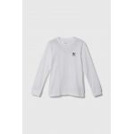 adidas Originals longsleeve din bumbac pentru copii culoarea alb, neted