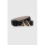 Armani Exchange curea cu doua fete femei, culoarea negru