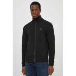 BOSS Orange hanorac de bumbac bărbați, culoarea negru, cu imprimeu 50511709