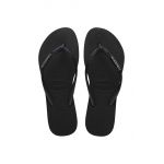 Havaianas slapi SLIM GLITTER II femei, culoarea negru, cu toc plat, 4146975.1069