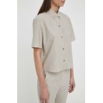 Theory camasa de lana culoarea bej, cu guler clasic, regular