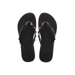 Havaianas slapi SLIM LUXURY femei, culoarea negru, cu toc plat, 4149285.0090