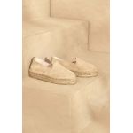 Manebi espadrile din piele intoarsa Hamptons Double Sole Espadrilles culoarea bej, cu platforma, K 1.1 D0