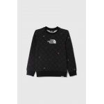 The North Face hanorac de bumbac pentru copii DREW PEAK LIGHT CREW PRINT culoarea negru, modelator