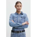 Answear Lab camasa jeans femei, cu guler clasic, regular