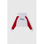 Fila bluza copii LALENDORF culoarea alb, cu glugă, modelator