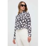 MICHAEL Michael Kors camasa din amestec de matase culoarea negru, cu guler clasic, regular