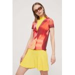 Desigual camasa NEREA femei, culoarea portocaliu, cu guler clasic, regular, 24SWTKA9