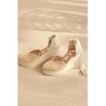 Manebi espadrile Hamptons Heart-Shaped Wedge Espadrilles culoarea bej, toc pana, M 1.1 WH