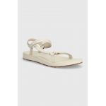 Teva sandale de piele Original Universal Slim Lea femei, culoarea bej, 1151031