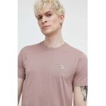 Abercrombie & Fitch tricou din bumbac barbati, culoarea roz, neted