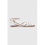 Answear Lab sandale de piele femei, culoarea alb