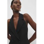 Answear Lab vesta culoarea negru, cu doua randuri de nasturi