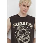Superdry tricou din bumbac barbati, culoarea gri