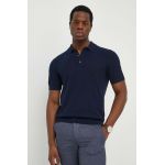 United Colors of Benetton tricou polo din in culoarea albastru marin, neted