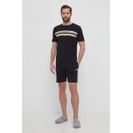 BOSS pijama bărbați, culoarea negru, cu imprimeu 50515521