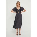 Pepe Jeans rochie Didi culoarea gri, midi, evazati