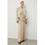 Remain sacou de in culoarea bej, oversize, neted