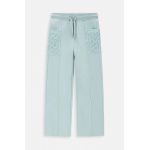 Coccodrillo pantaloni de trening din bumbac pentru copii culoarea verde, neted