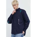 Desigual camasa din bumbac IAN barbati, culoarea albastru marin, cu guler clasic, regular, 24SMCW15