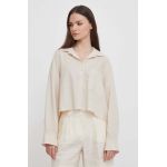 Dkny camasa de in culoarea bej, cu guler clasic, relaxed, DJ4W2008