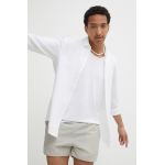 HUGO cămașă din amestec de in culoarea alb, cu guler clasic, slim 50513966